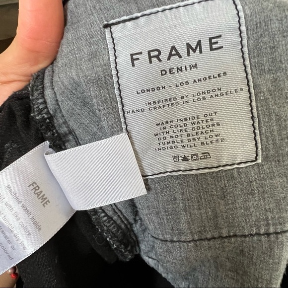 Frame- Black Le Grand Garçon Sussex Jeans Size 24 - Picture 7 of 8